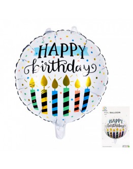 Балон "Happy Birthday" със свещички