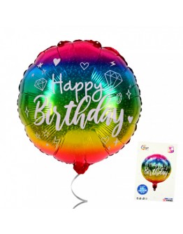 Балон "Happy Birthday" цвят Хамелеон
