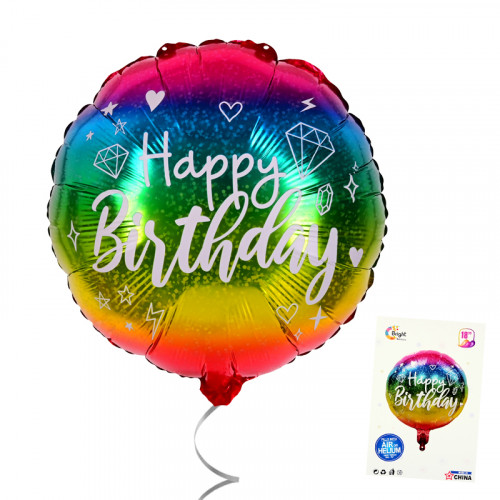 Балон "Happy Birthday" цвят Хамелеон