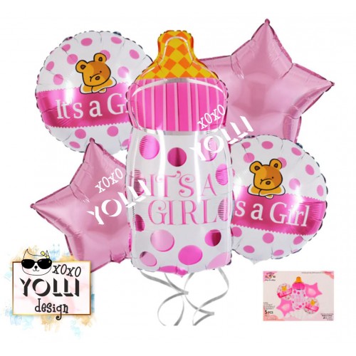Комплект балони с Бутилка "It's a girl"