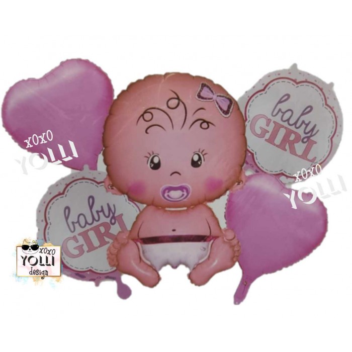 Комплект балони "Baby Girl" - 5 бр