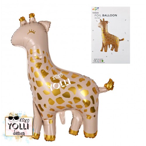 Балон "Жираф" в златно 114 см