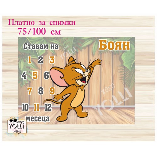 Платно за отбелязване на месеците /платно за снимки Том и Джери